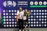 Елена Стародубцева с тренером на Чемпионате России по тяжелой атлетике - 2022